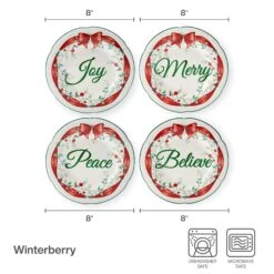 Winterberry® Set Of 4 Red Ribbon Salad Plates -Kitchen Supplies Store 23 0965 5308110 infographic v2