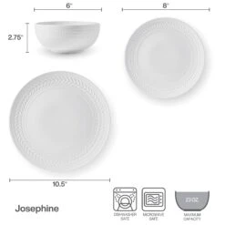 Josephine 24 Piece Dinnerware Set, Service For 8 -Kitchen Supplies Store 23 2754 5311501 infographic