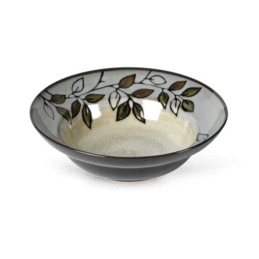 Rustic Leaves Set Of 4 Rim Soup Cereal Bowls -Kitchen Supplies Store 5106153