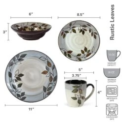 Rustic Leaves Dinnerware Set -Kitchen Supplies Store 5136396 dimensions 01