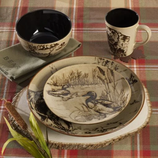 Mossy Oak Animal Print 16 Piece Dinnerware Set, Service For 4 -Kitchen Supplies Store 5138758 Mossyoak 4pc