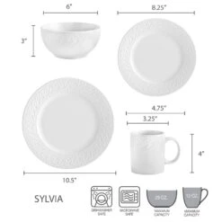 Sylvia 32 Piece Dinnerware Set, Service For 8 -Kitchen Supplies Store 5165284 dimensions