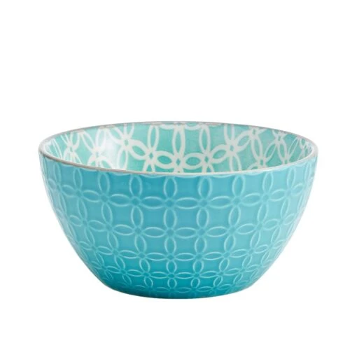 Pad Print Turquoise Geometric Soup Cereal Bowl -Kitchen Supplies Store 5203170 1