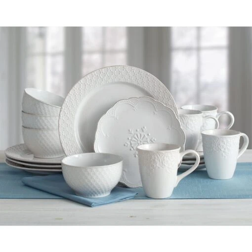 French Lace White Dinnerware Set -Kitchen Supplies Store 5207819 2