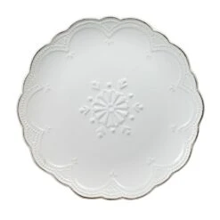 French Lace Set Of 4 White Salad Plates -Kitchen Supplies Store 5211113