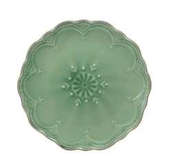 French Lace Set Of 4 Green Salad Plates -Kitchen Supplies Store 5211163