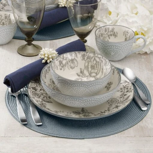 Gabriela Gray 16 Piece Dinnerware Set, Service For 4 -Kitchen Supplies Store 5216945 1