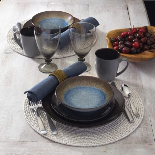 Monroe Blue 16 Piece Dinnerware Set, Service For 4 -Kitchen Supplies Store 5239319 Monroe Blue Side Panel