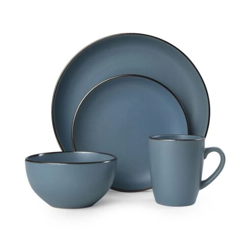 Hadlee Blue 16 Piece Dinnerware Set, Service For 4 -Kitchen Supplies Store 5256017 3Q