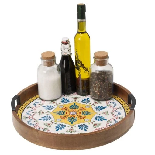 Tile Design Lazy Susan Serve Tray -Kitchen Supplies Store 5266465 2