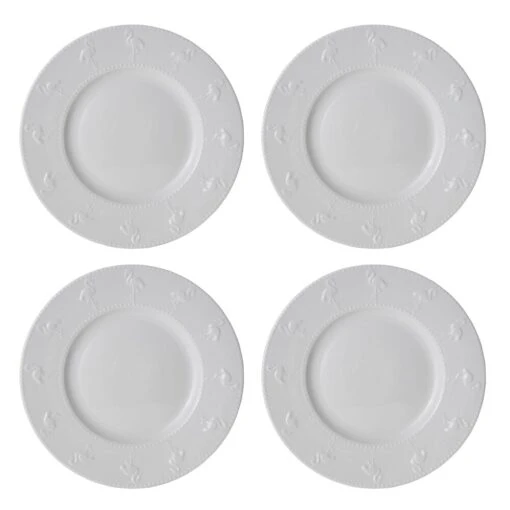 Flamingo White 16 Piece Dinnerware Set, Service For 4 -Kitchen Supplies Store 5268036 CO3