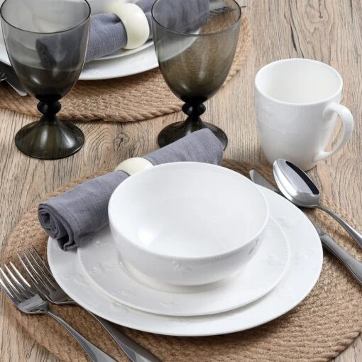 Flamingo White 16 Piece Dinnerware Set, Service For 4 -Kitchen Supplies Store 5268036 Lifestyle 1