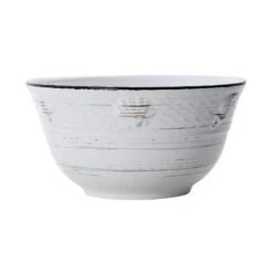 Trellis Coastal White Set Of 4 Soup Cereal Bowls -Kitchen Supplies Store 5268379 FR