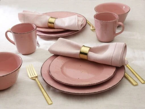 Flamingo Pink 16 Piece Dinnerware Set, Service For 4 -Kitchen Supplies Store 5274259 PFZ Flamingo Pink Lifestyle