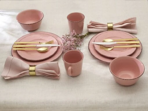 Flamingo Pink 16 Piece Dinnerware Set, Service For 4 -Kitchen Supplies Store 5274259 PFZ Flamingo Pink Lifestyle Banner