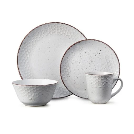 Bumble Bee White 16 Piece Dinnerware Set, Service For 4 -Kitchen Supplies Store 5274285 4pc onWhite