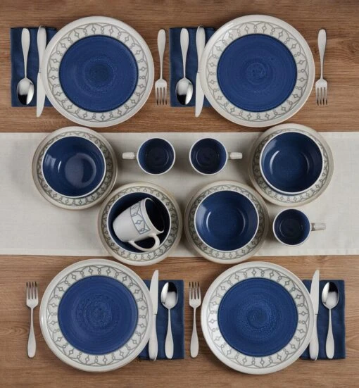 Remi Blue 16 Piece Dinnerware Set, Service For 4 -Kitchen Supplies Store 5275473 PFZ RemiBlue 16pcs Lifestyle 2