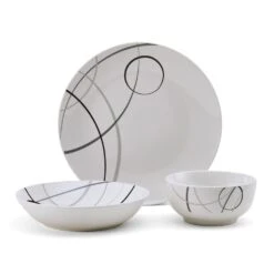 Circles 18 Piece Dinnerware Set, Service For 6 -Kitchen Supplies Store 5276287 Circles 3pps onWhite