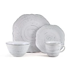 Isabella Gray 16 Piece Dinnerware Set, Service For 4 -Kitchen Supplies Store 5280759 4pc silo