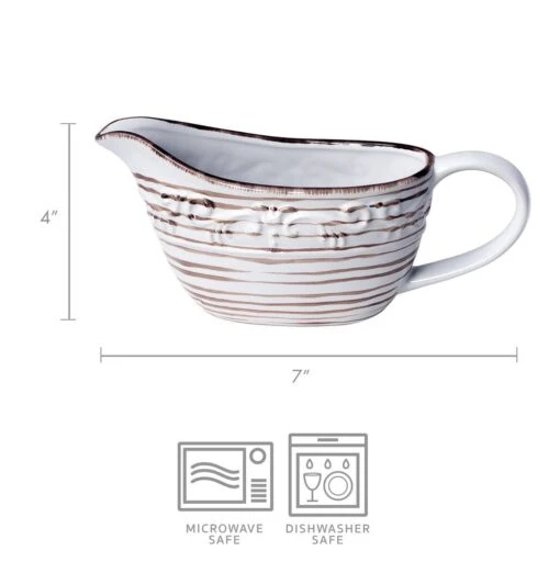 Trellis White Gravy Boat -Kitchen Supplies Store 5281094 dimensions 01