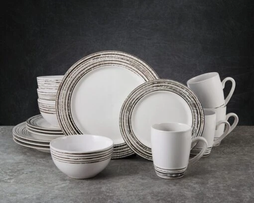 Bryson White 16 Piece Dinnerware Set, Service For 4 -Kitchen Supplies Store 5281322 Bryson 16pc lifestyle1 1