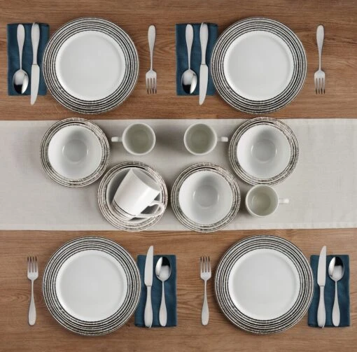 Bryson White 16 Piece Dinnerware Set, Service For 4 -Kitchen Supplies Store 5281322 Bryson 16pc lifestyle2