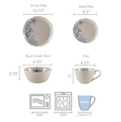 Southport 16 Piece Dinnerware Set, Service For 4 -Kitchen Supplies Store 5281352 dimensions