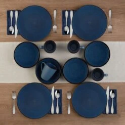 Pierce Blue 16 Piece Dinnerware Set, Service For 4 -Kitchen Supplies Store 5281779 PierceBlue 16pc lifestyle2