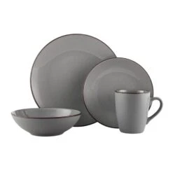 Pierce Gray 16 Piece Dinnerware Set, Service For 4 -Kitchen Supplies Store 5281784 PierceGray 4pc silo