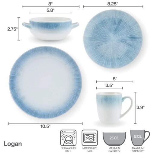 Logan 16 Piece Dinnerware Set, Service For 4 -Kitchen Supplies Store 5286181 6