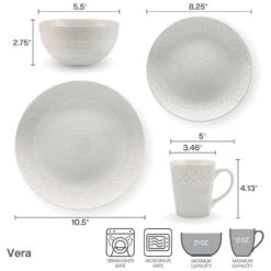 Vera 16 Piece Dinnerware Set, Service For 4 -Kitchen Supplies Store 5286184 6