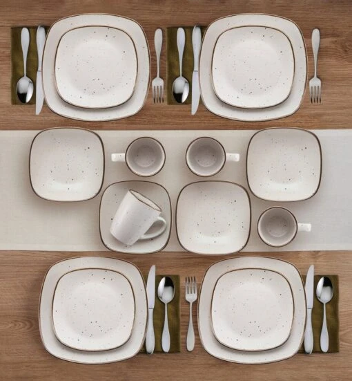 Decker White 16 Piece Dinnerware Set, Service For 4 -Kitchen Supplies Store 5286197 Pfaltzgraff Decker White 16PC DinnerwareSet Lifestyle 2