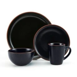 Hunter Black 16 Piece Dinnerware Set, Service For 4 -Kitchen Supplies Store 5286597 Hunter Black 4pc silo