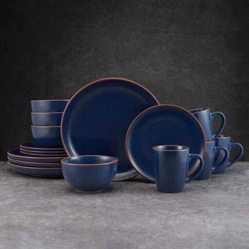 Hunter Blue 16 Piece Dinnerware Set, Service For 4 -Kitchen Supplies Store 5286598 Hunter Blue 16pc lifestyle 1