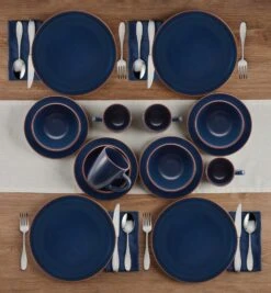 Hunter Blue 16 Piece Dinnerware Set, Service For 4 -Kitchen Supplies Store 5286598 Hunter Blue 16pc lifestyle 2