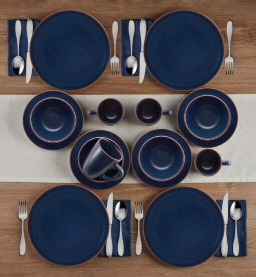 Hunter Blue 16 Piece Dinnerware Set, Service For 4 -Kitchen Supplies Store 5286598 Hunter Blue 16pc lifestyle 2