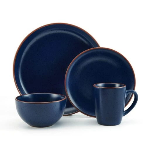 Hunter Blue 16 Piece Dinnerware Set, Service For 4 -Kitchen Supplies Store 5286598 Hunter Blue 4pc silo