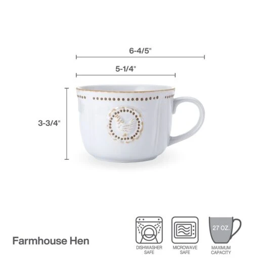 Farmhouse Hen Jumbo Soup Mug -Kitchen Supplies Store 5290801 infographic