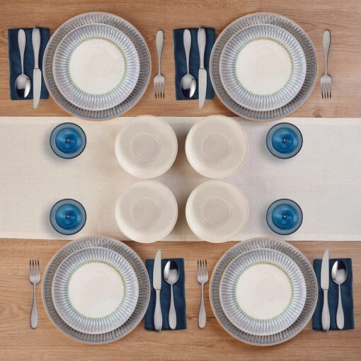 Hensley Blue 12 Piece Dinnerware Set, Service For 4 -Kitchen Supplies Store 5291361 PFZ Hensley Blue 12pc lifestyle 2