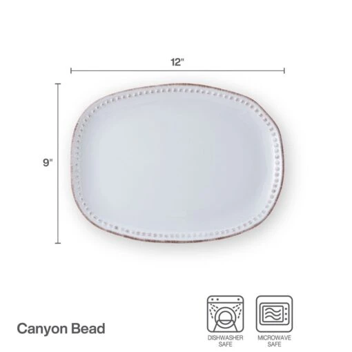 Canyon Bead Rectangular Platter -Kitchen Supplies Store 5291841 infographic