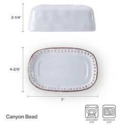 Canyon Bead Covered Butter Dish -Kitchen Supplies Store 5292953 infographic