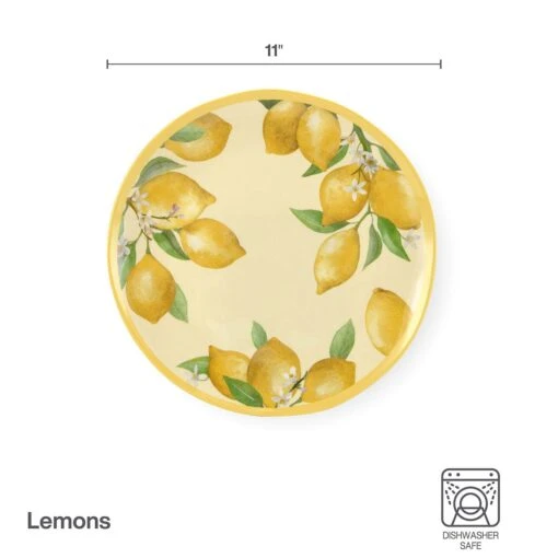 Lemons Set Of 4 Outdoor Melamine Dinner Plates -Kitchen Supplies Store 5293373 dinner infographic