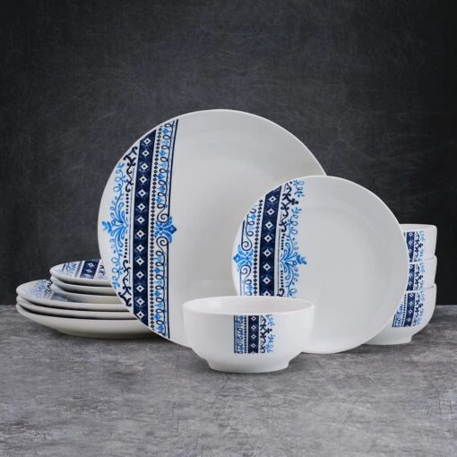 Michele 12 Piece Dinnerware Set, Service For 4 -Kitchen Supplies Store 5293644 SN Michele 12pc lifestyle