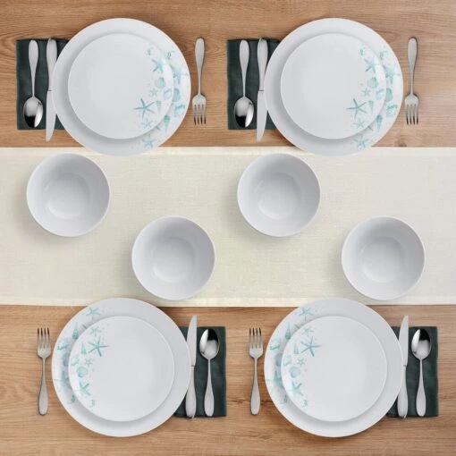 Tahiti 12 Piece Dinnerware Set, Service For 4 -Kitchen Supplies Store 5293648 SN Tahiti 12pc lifestyle overhead