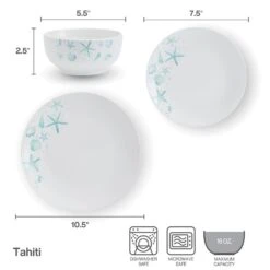 Tahiti 12 Piece Dinnerware Set, Service For 4 -Kitchen Supplies Store 5293648 SN Tahiti infographic