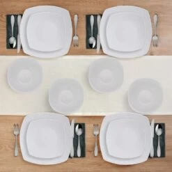 Tara 12 Piece Dinnerware Set, Service For 4 -Kitchen Supplies Store 5296702 SN Tara 12pc lifestyle overhead