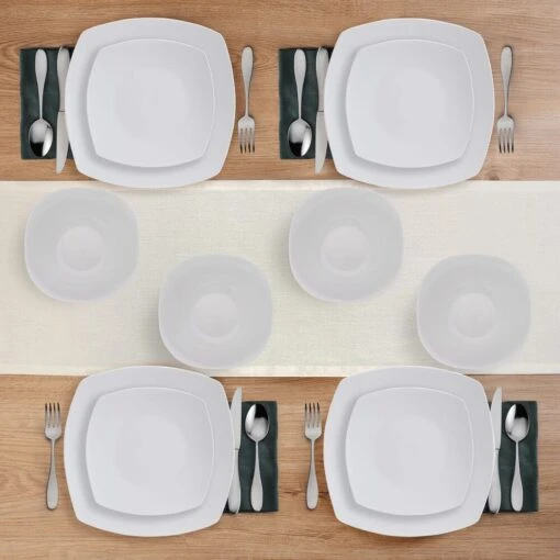 Tara 12 Piece Dinnerware Set, Service For 4 -Kitchen Supplies Store 5296702 SN Tara 12pc lifestyle overhead