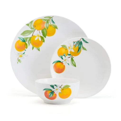 Oranges 12 Piece Dinnerware Set, Service For 4 -Kitchen Supplies Store 5296703 SN Oranges 3pc silo