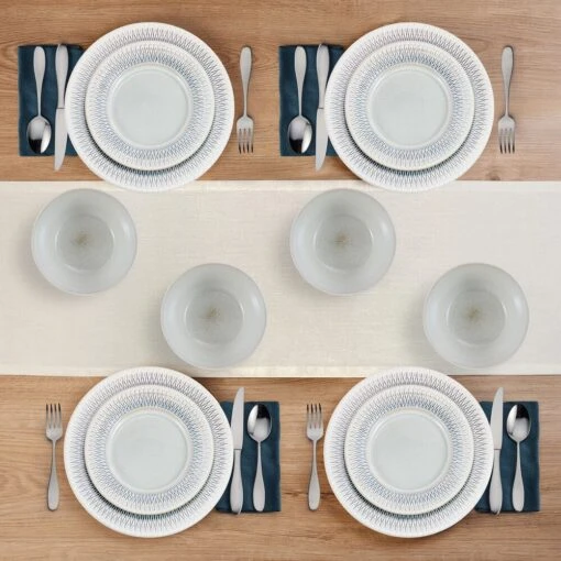 Casey 12 Piece Dinnerware Set, Service For 4 -Kitchen Supplies Store 5296883 Casey 12pc lifestyle topview