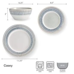 Casey 12 Piece Dinnerware Set, Service For 4 -Kitchen Supplies Store 5296883 IG casey12pcdinnerwareset